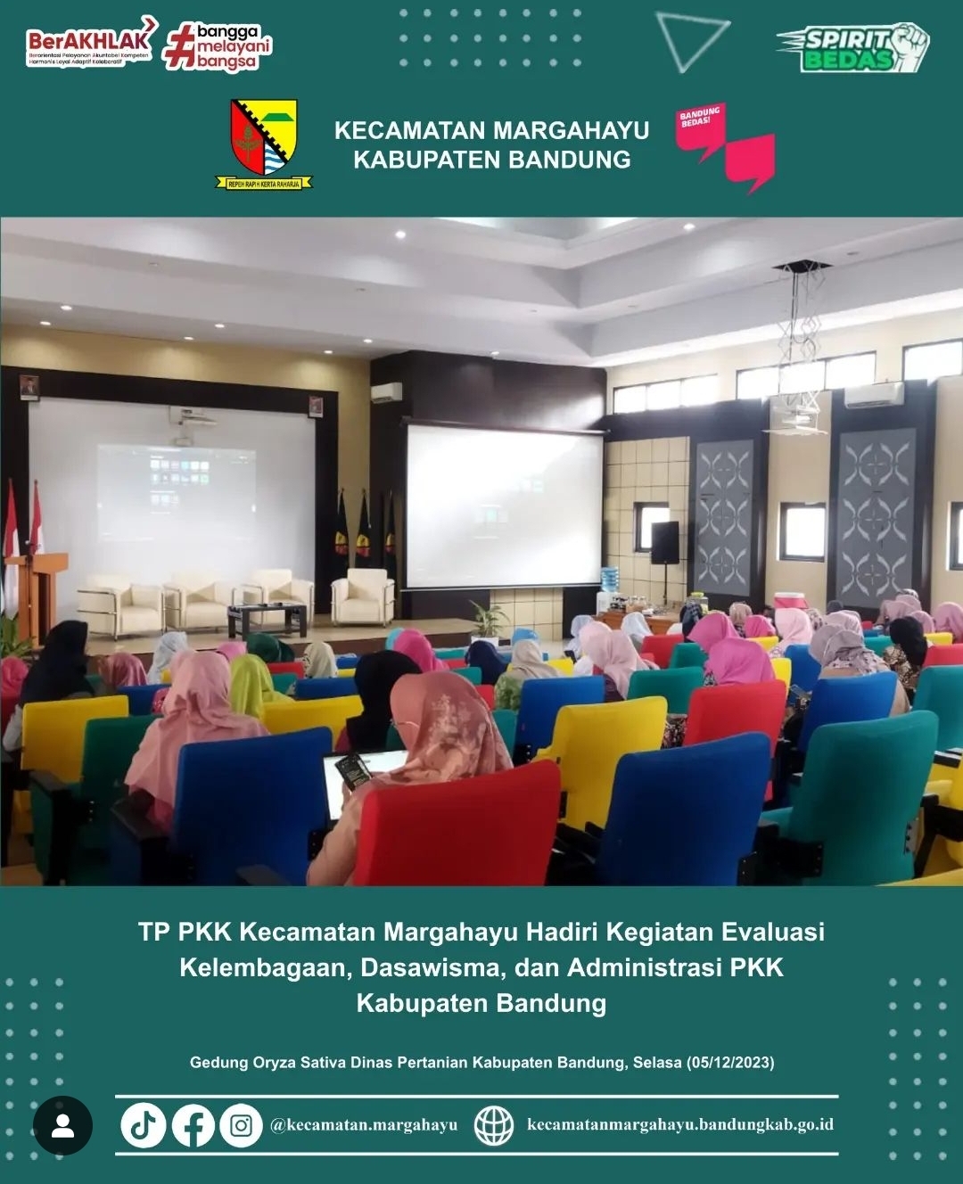 tim-penggerak-pemberdayaan-dan-kesejahteraan-keluarga-tp-pkk-kecamatan-margahayu-menghadiri-kegiatan-evaluasi-kelembagaan-dasawisma-dan-administrasi-pkk-kabupaten-bandung-tahun-2023